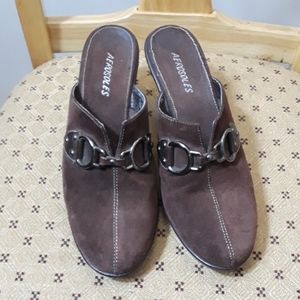 Aerosoles suede mule wedges. Size 8.5